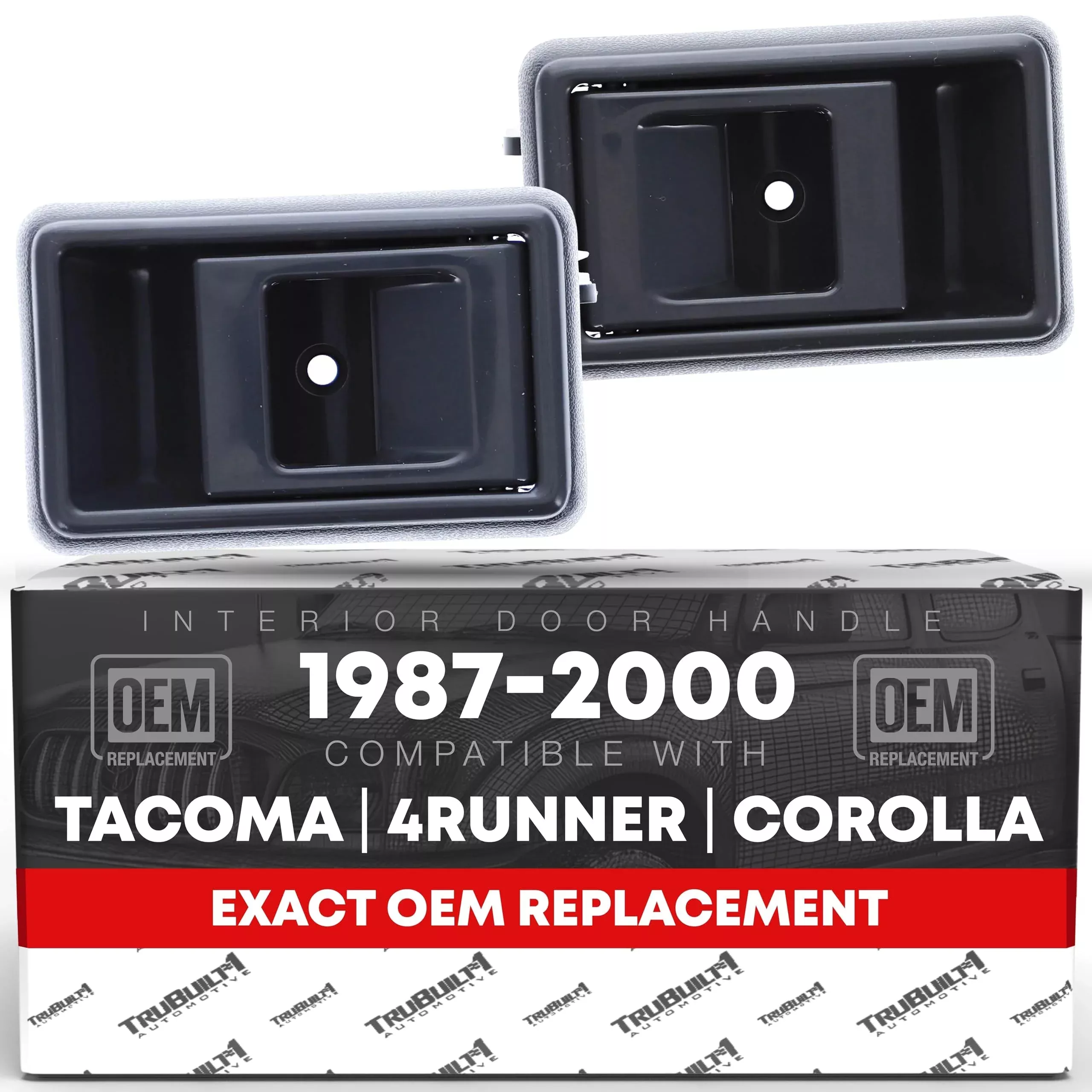 Interior Front & Rear, Driver & Passenger Door Handle Set - Compatible with 1988-1992 Toyota Corolla, 89-95 4Runner, 89-95 Pickup, 95-00 Tacoma; 89-92 Geo Prizm - Gray - 69206-04010-G, 69205-04010-G - Gray,Driver + Passenger Door Handle