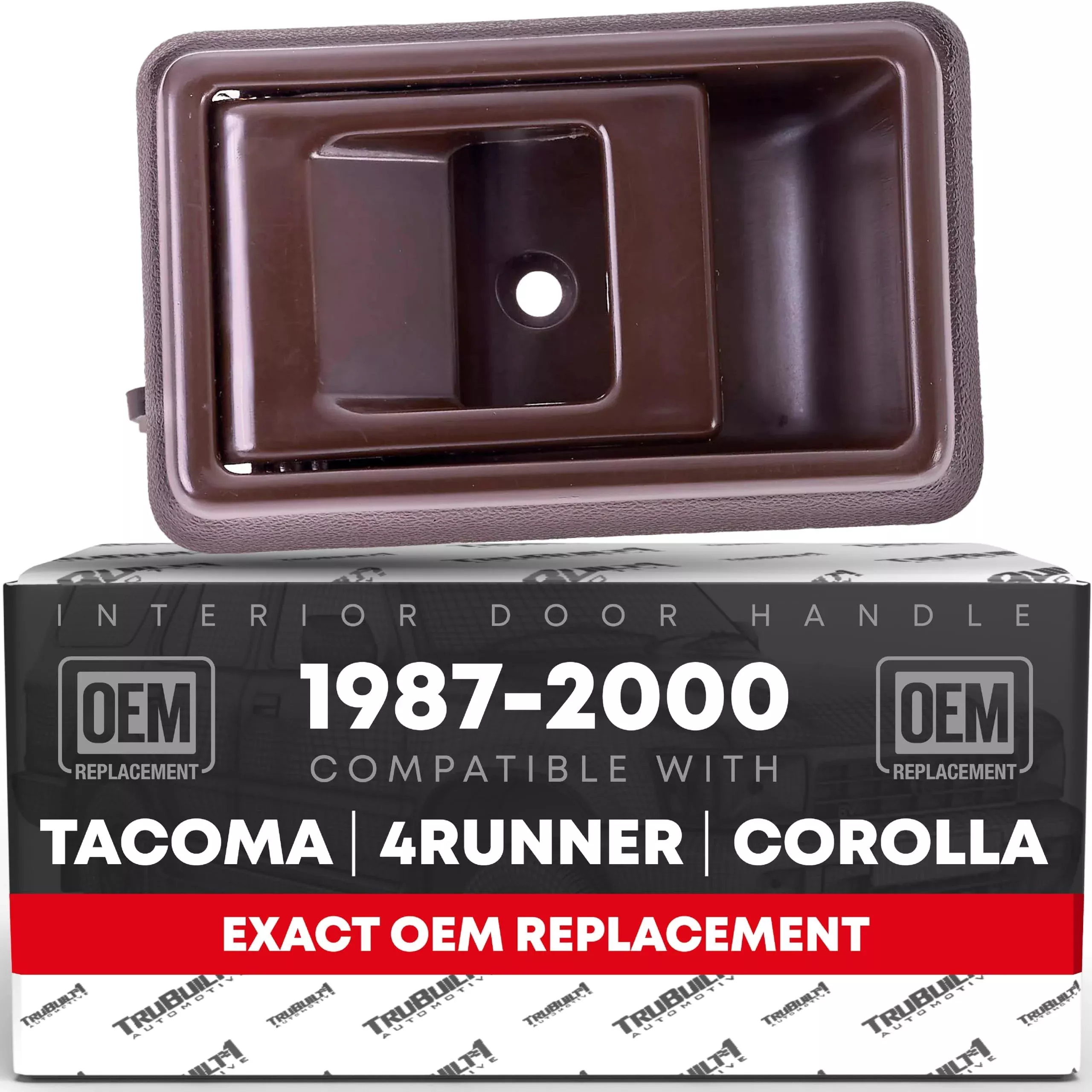 Interior Front & Rear Passenger Door Handle - Compatible with 1988-1992 Toyota Corolla, 89-95 4Runner, 89-95 Pickup, 95-00 Tacoma; 89-92 Geo Prizm - Brown, Plastic - OEM 69205-04010-B - Brown,Passenger Door Handle