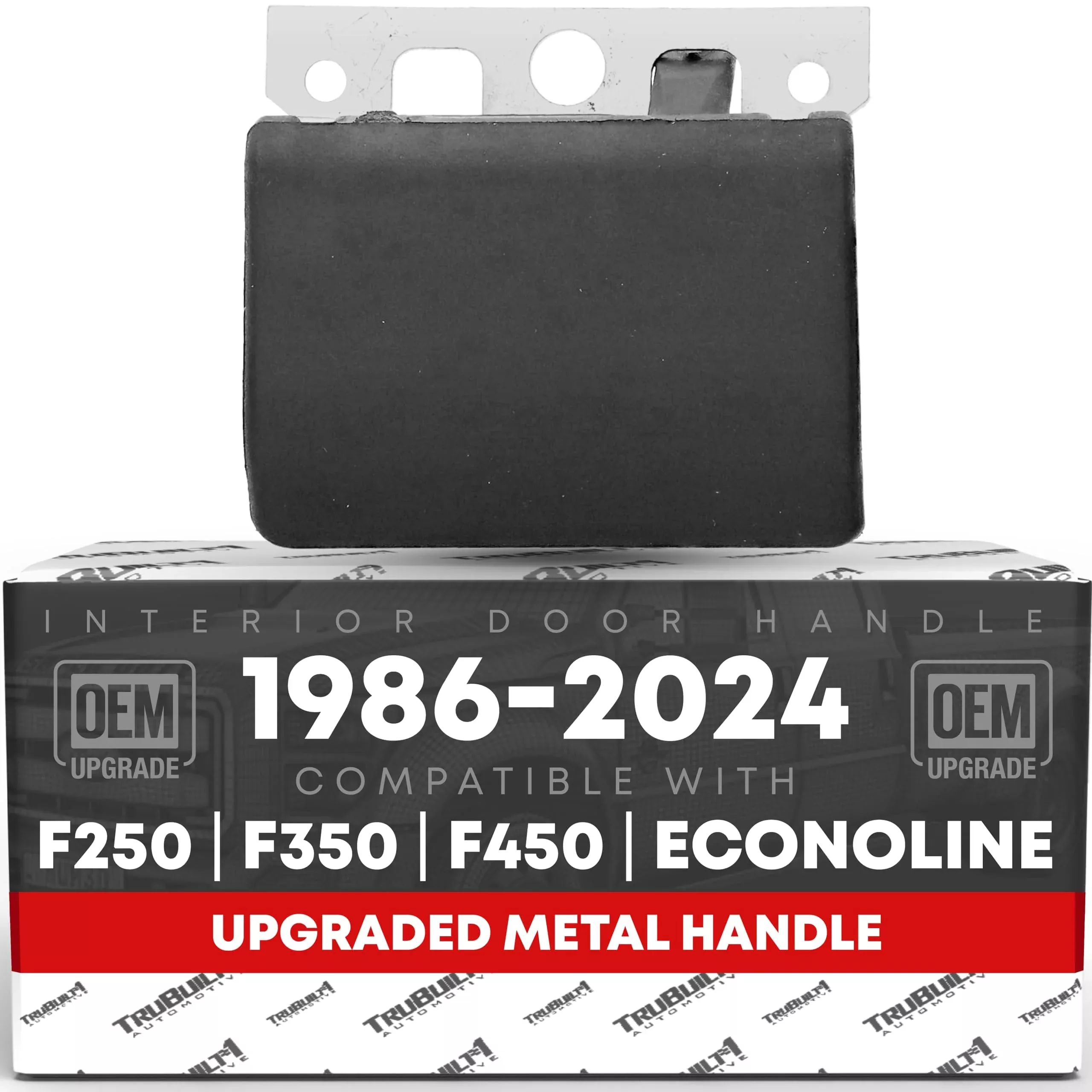 Interior Front/Rear Passenger Door Handle, Upgraded Metal - Compatible with 1999-2015 Ford F-250 F-350 F-450, 88-24 E-150 E-250 E-350 Econoline, 86-97 Aerostar - All Chrome, OEM 6C3Z-2522601-AAA-ACHM - Front or Rear Passenger Side Handle