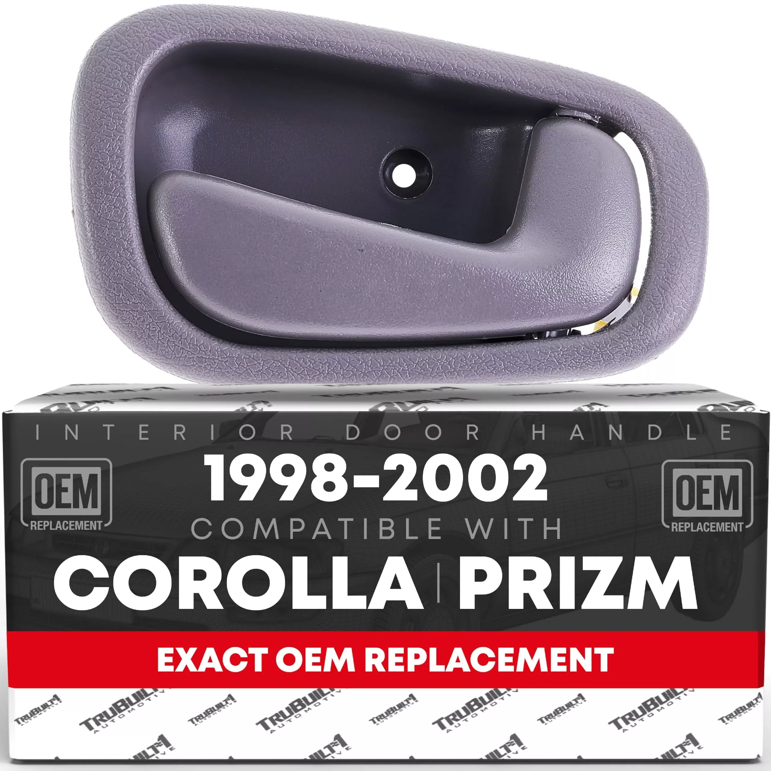 Interior Rear Passenger Door Handle - Compatible with 1998-2002 Toyota Corolla - Light Gray (Charcoal) - OEM 69205-02050-C0, 83933 - Rear Passenger Side Handle