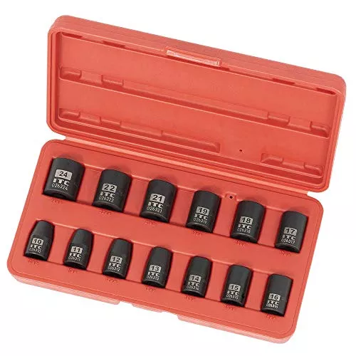 ITC Professional 1/2-inch Drive, 13-Piece Regular Metric Power Impact Socket Set, 6 Point, 20731