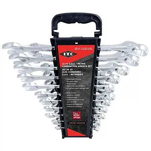 ITC Professional 22-Piece S.A.E./Metric Combination Wrench Set, 20217