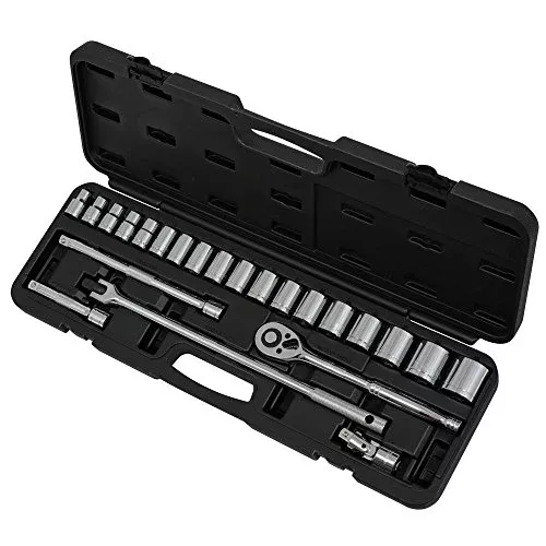 ITC Professional 24-Piece 1/2-inch Drive, Metric Chrome Socket Set, 20134
