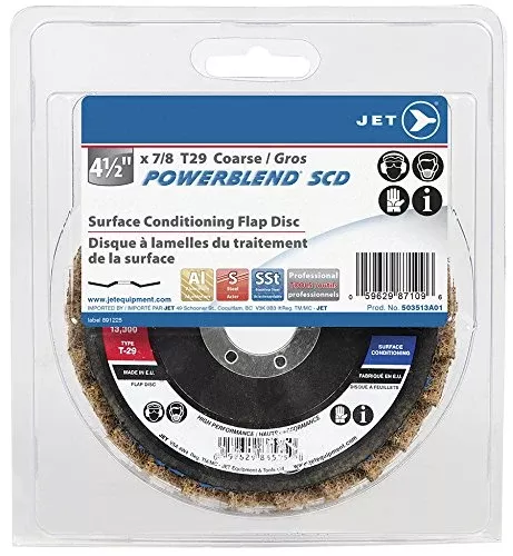 Jet 503513 - A01 4-1/2 X 7/8 Coarse Powerblend Scd T29 Surface Conditioning Flap Disc-Clamshell Package
