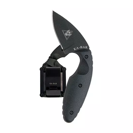 Ka-Bar 1480 TDI Law Enforcement 2.31" Fixed Drop Point Plain AUS-8A SS Blade Black Zytel Handle Includes Belt Clip