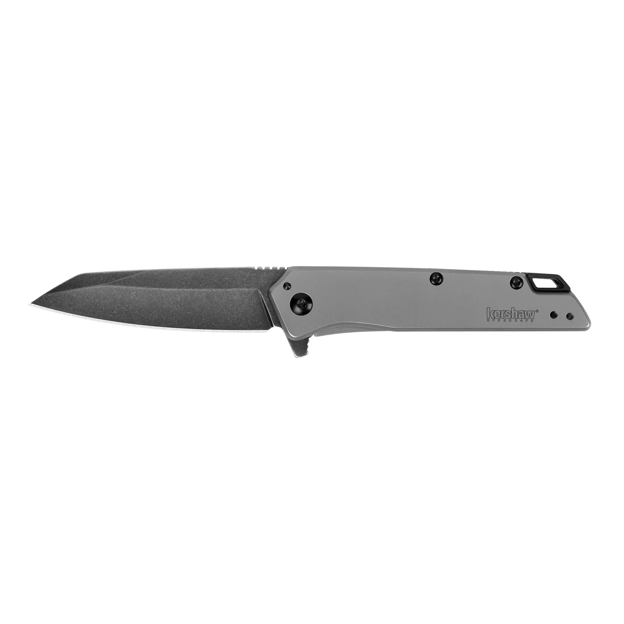 Kershaw 1365 Misdirect2.90" Folding Reverse Tanto Plain Black Oxide Blackwash 4Cr14 Blade Gray Bead Blasted Stainless Steel Handle Includes Pocket Clip