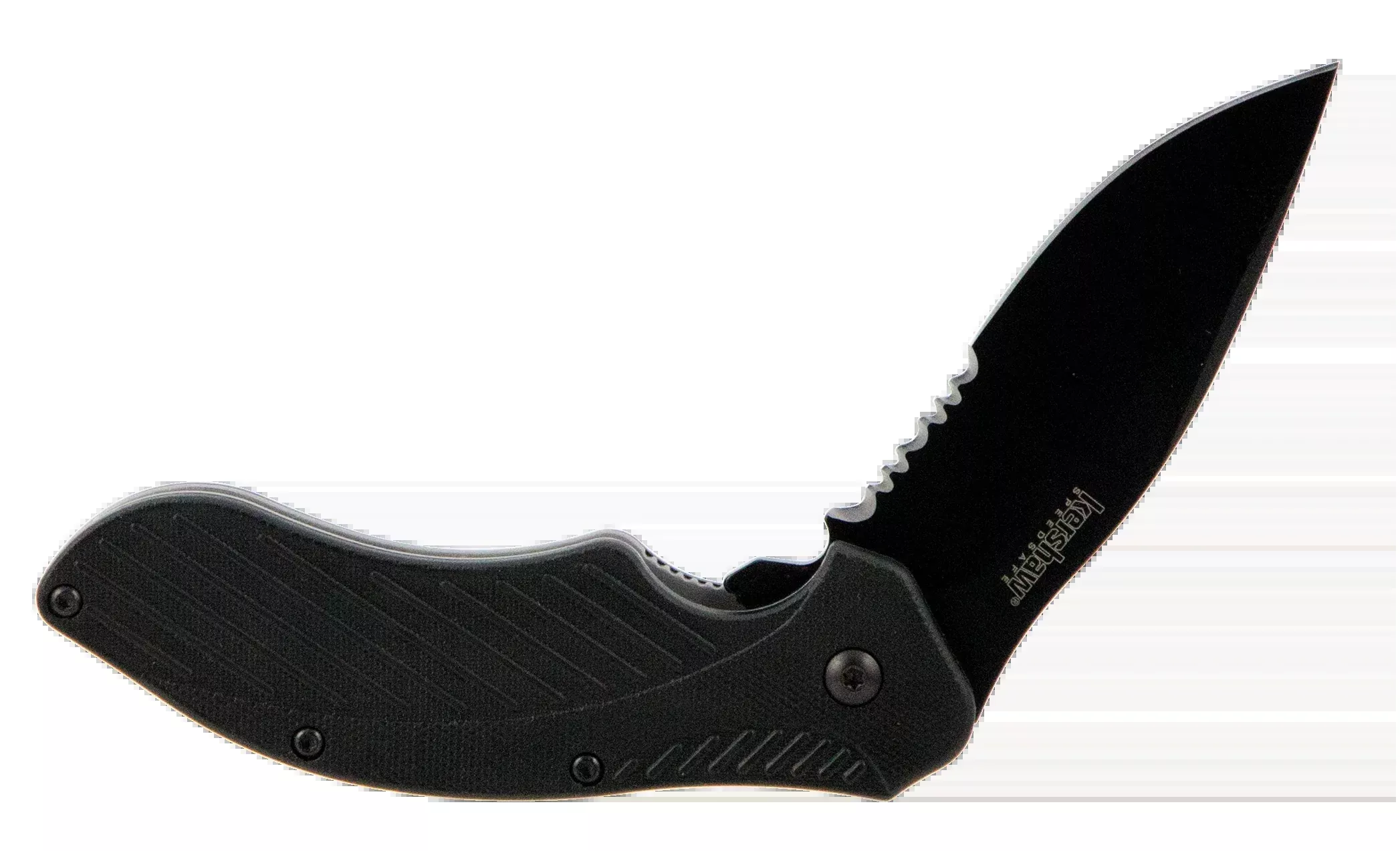 Kershaw 1605CKTST Clash3.10" Folding Drop Point Part Serrated Black Oxide 8Cr13MoV SS Blade Black Glass-Filled Nylon Handle Includes Pocket Clip