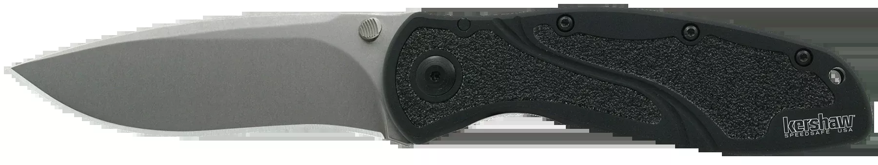 Kershaw 1670S30V Blur3.40" Folding Drop Point w/Recurve Plain Stonewashed Powder Coated CPM S30V SS Blade Black Anodized Aluminum Handle Includes Pocket Clip