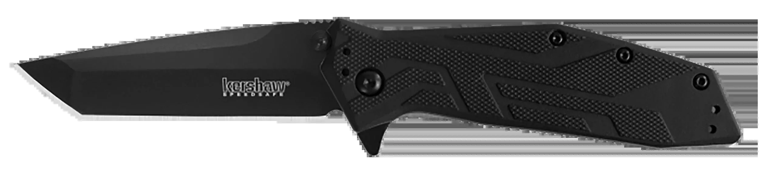 Kershaw 1990 Brawler3" Folding Tanto Plain Black Oxide 8Cr13MoV SS Blade Black Glass-Filled Nylon Handle Includes Pocket Clip