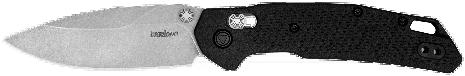 Kershaw 2037 HeistMid-Size 3.20" Folding Clip Point Plain Stonewashed D2 Steel Blade/Gray Textured Glass-Filled Nylon Handle Includes Pocket Clip