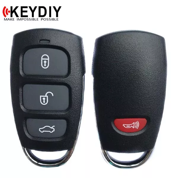 KEYDIY - Hyundai Style - 4-Button Keyless Entry Remote Blank - Black(KD-B20-3-1)