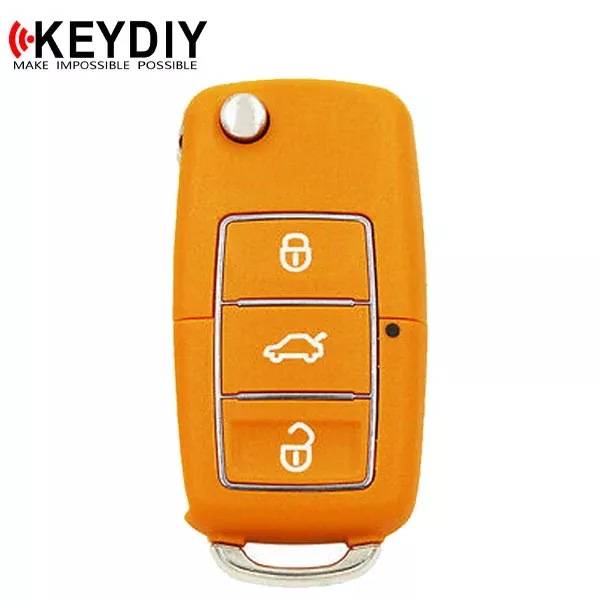 KEYDIY - VW Style - 3-Button Flip Key Blank - Yellow(KD-B01-3-YELLOW)