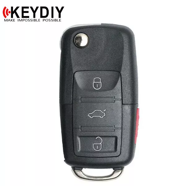 KEYDIY - VW Style - 4-Button Flip Key Blank - Black(KD-B01-3+1)