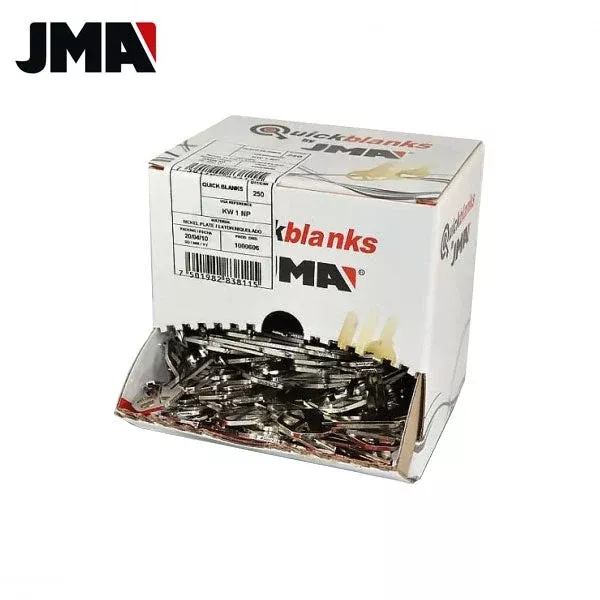 KW1 Keys - Nickel Finish Kwikset Key Blanks (JMA) Pack of 250