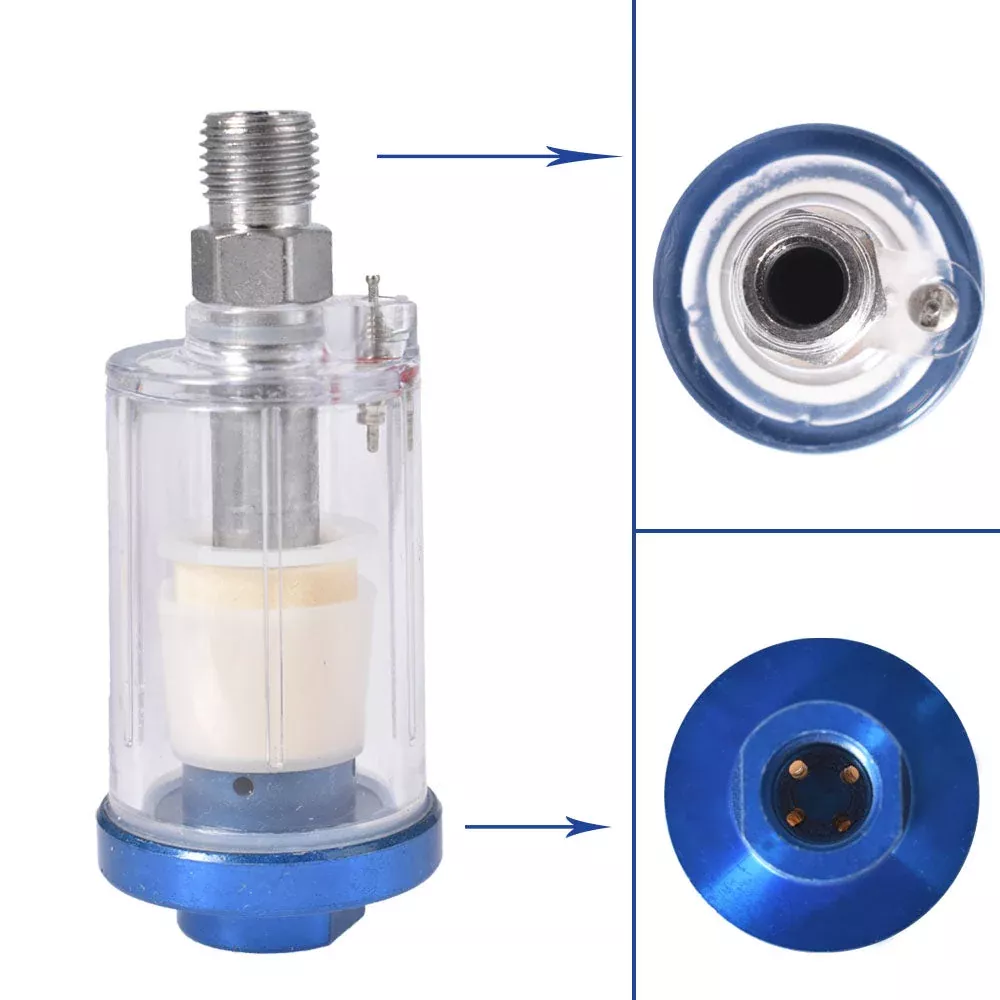 Labwork 2 Spray Gun 1/4" Air Line Mini Filter Water Trap Clear Painting Moisture