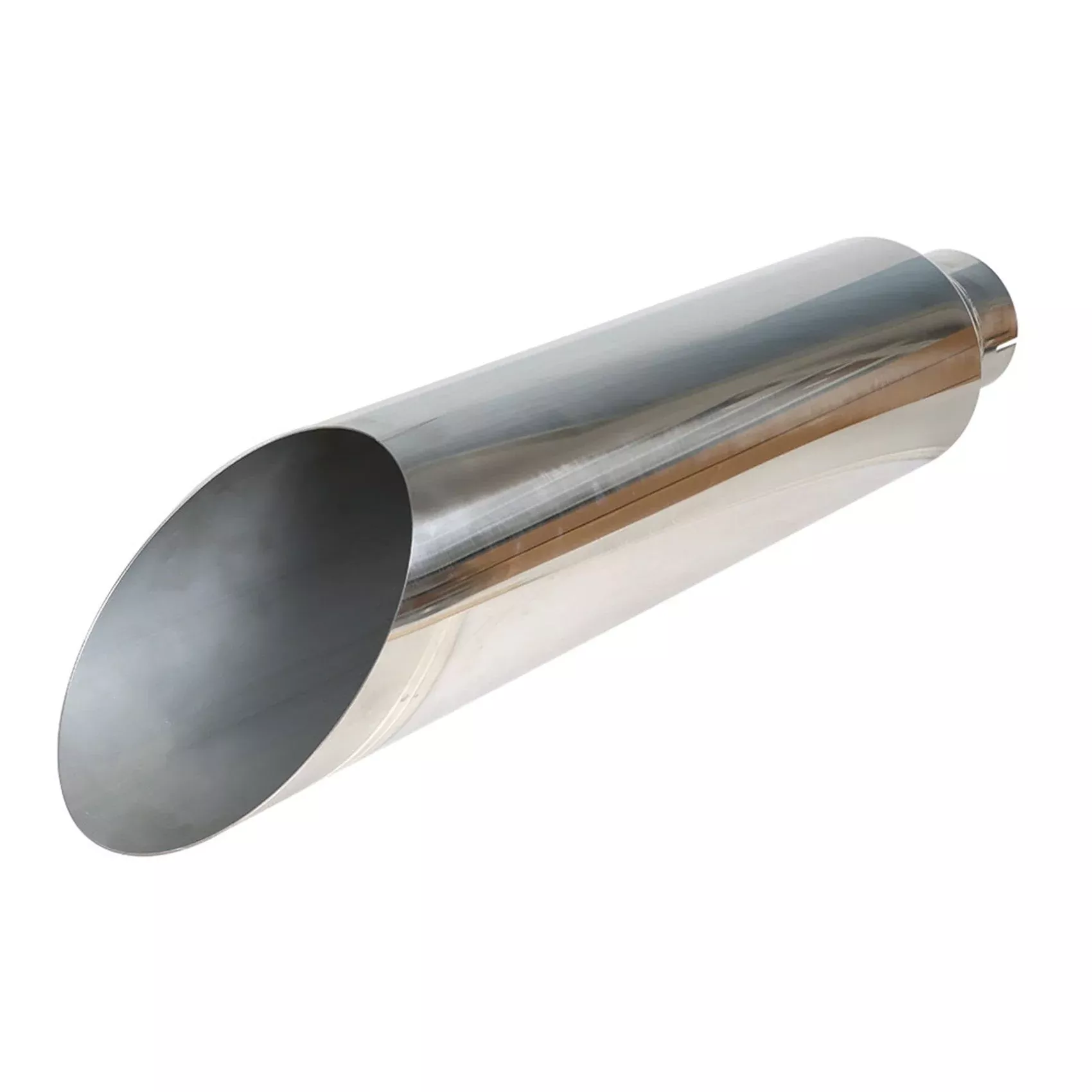 Labwork 4" Inlet 8" Outlet 36" Long Diesel Exhaust Stack Pipe Miter Cut Silver
