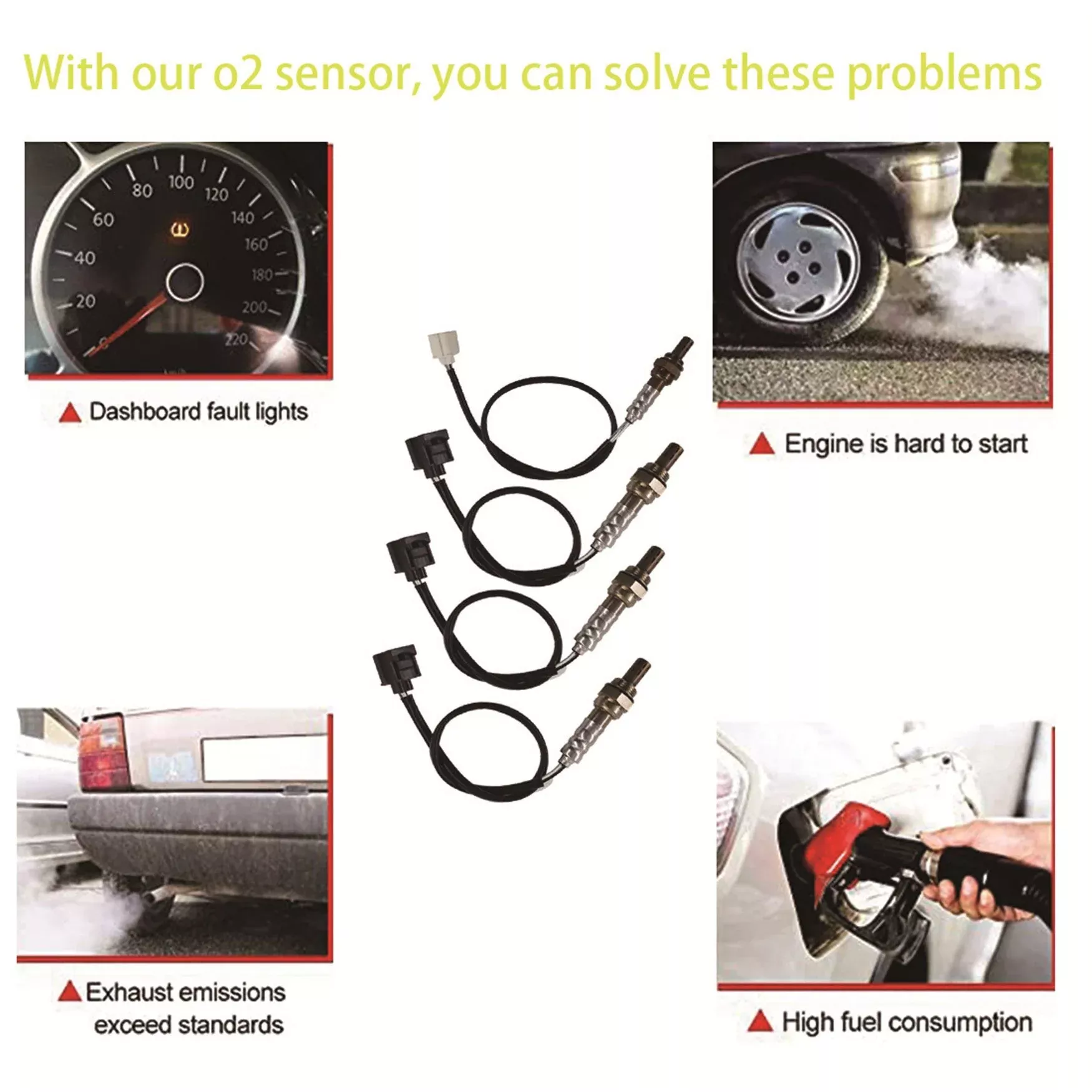 LABWORK 4pcs Upstream+ Downstream Oxygen Sensor For 2002-03 Jeep Liberty V6 3.7L