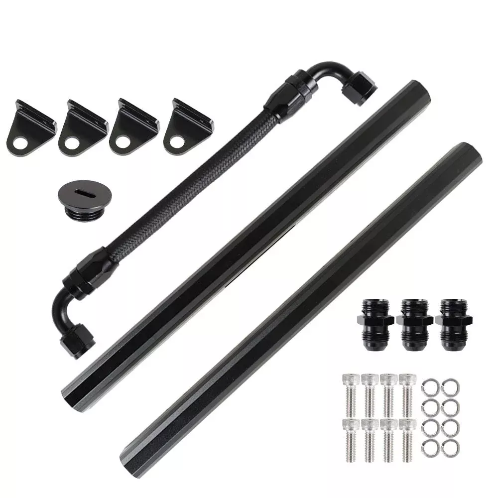 labwork -8AN Black Aluminum Fuel Rails Kit for LS1 LS6 5.7L V8 1997-2004