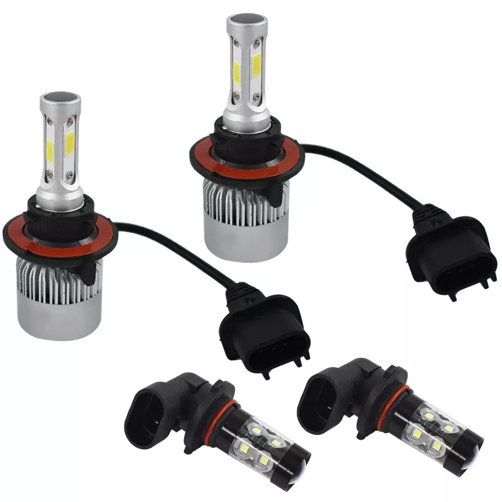 labwork 9008 H1 LED 6000K White Headlight+9145 H10 Fog Light For 2005-2019 Ford