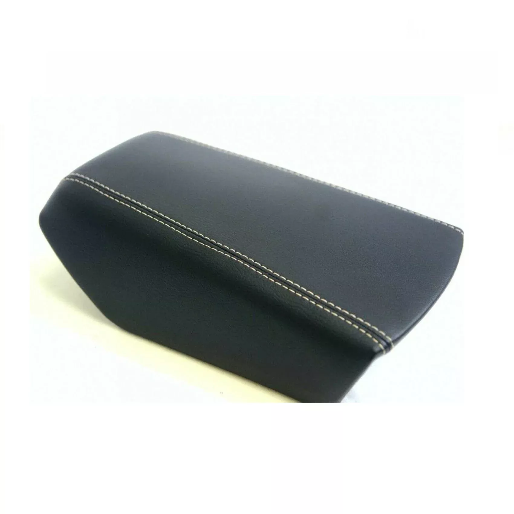 labwork Black Center Console Armrest Leather Cover Beige Stitch For Nissan Maxima 16-19