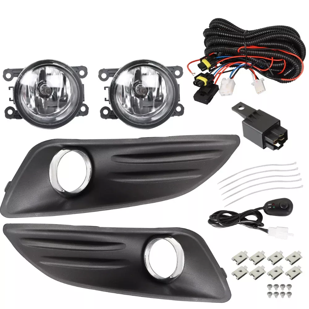Labwork Bumper Fog Lights Driving Lamps Wiring Switch Kit For 2014-2018 Ford Fiesta