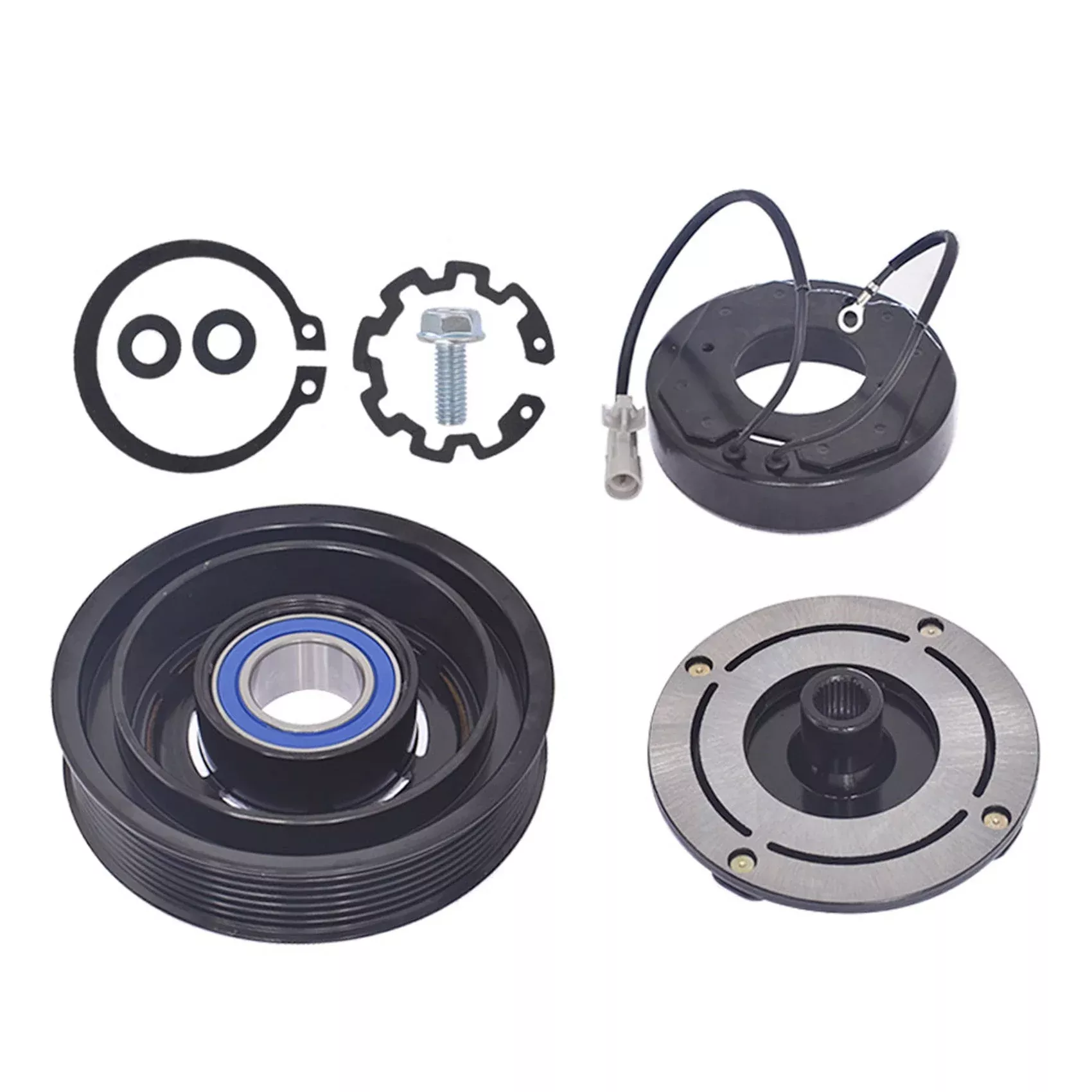 labwork A/C Compressor Clutch Repair Kit [Round Plug] for 2001-2008 Toyota Camry Highlander Solara 2.4L