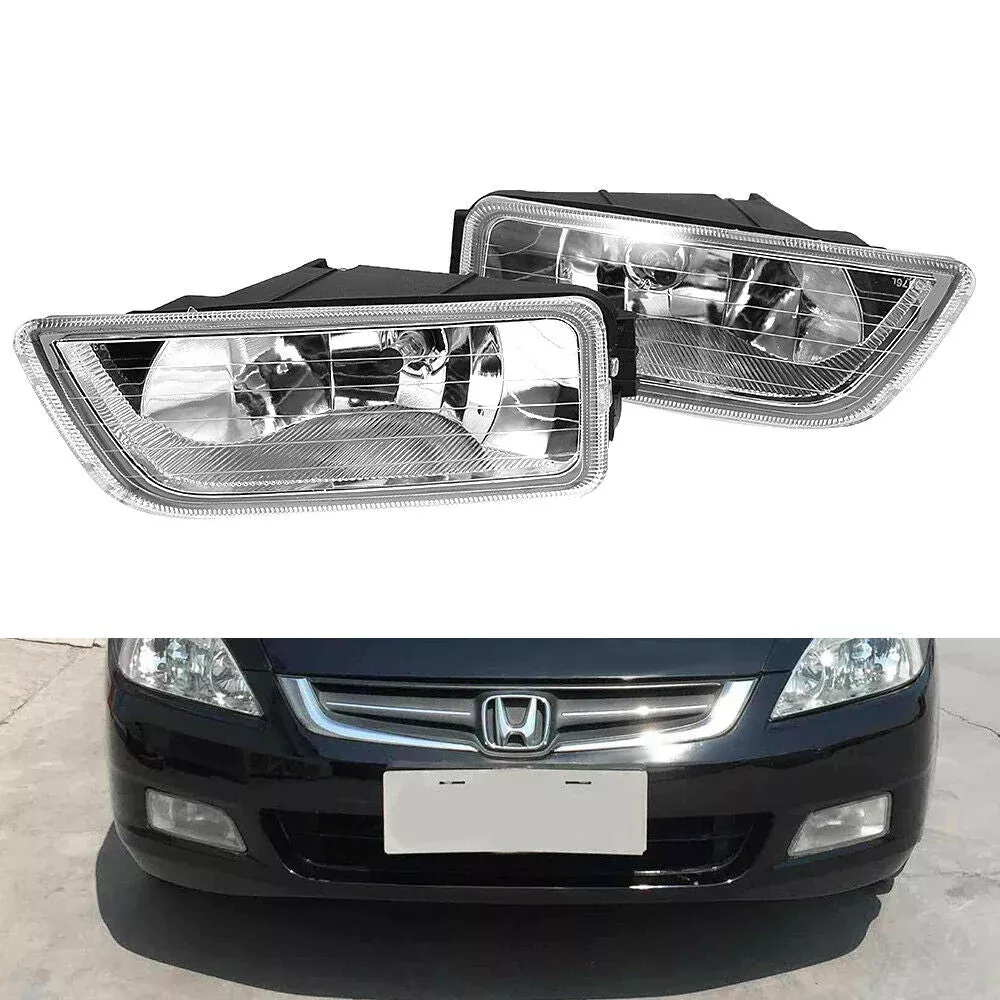 labwork Clear Bumper Driving Fog Lights LH RH Pair Fit for 2003-2007 Honda Accord 4DR Sedan