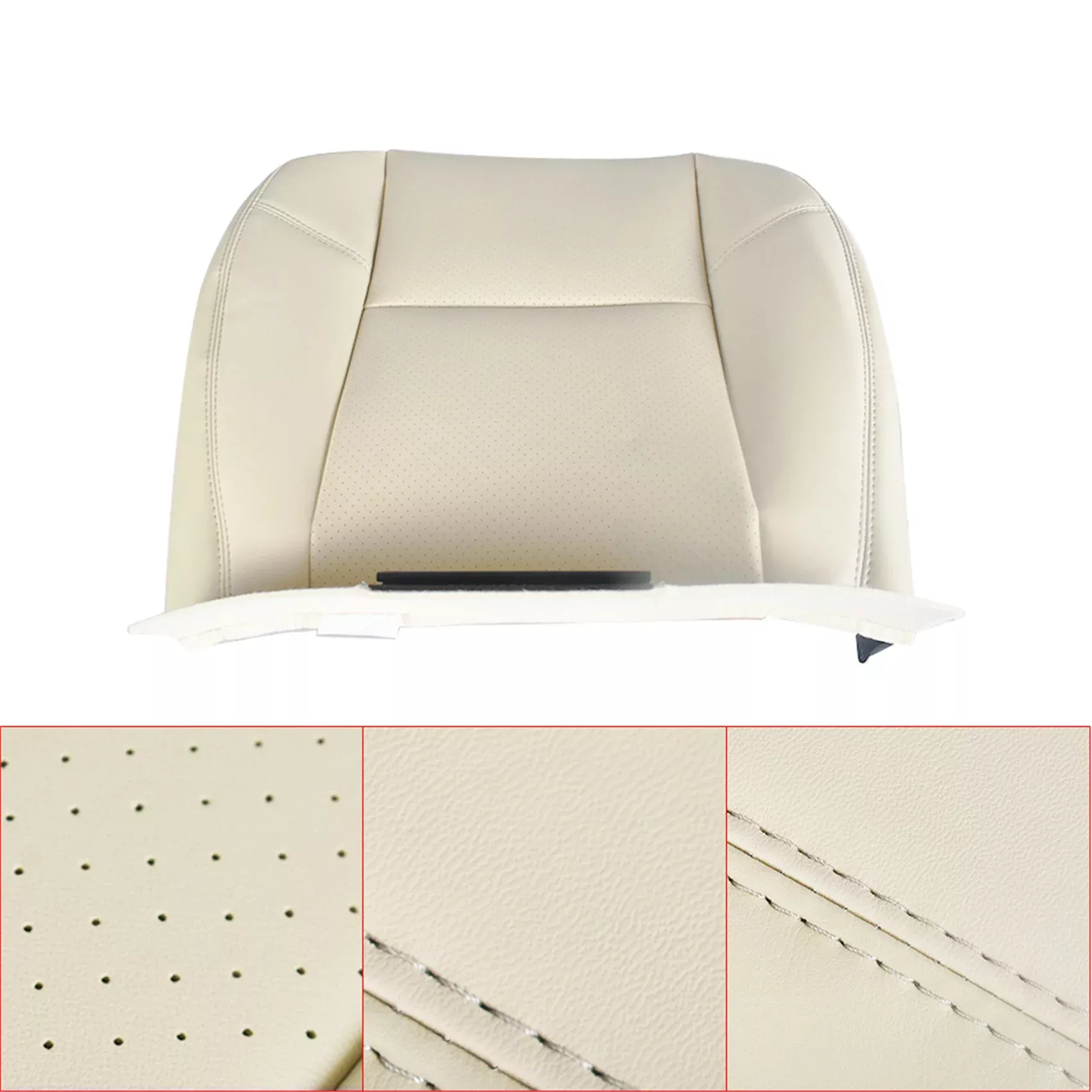 labwork Driver Bottom Seat Cover Tan For 2007-2008 Cadillac Escalade Leatherette