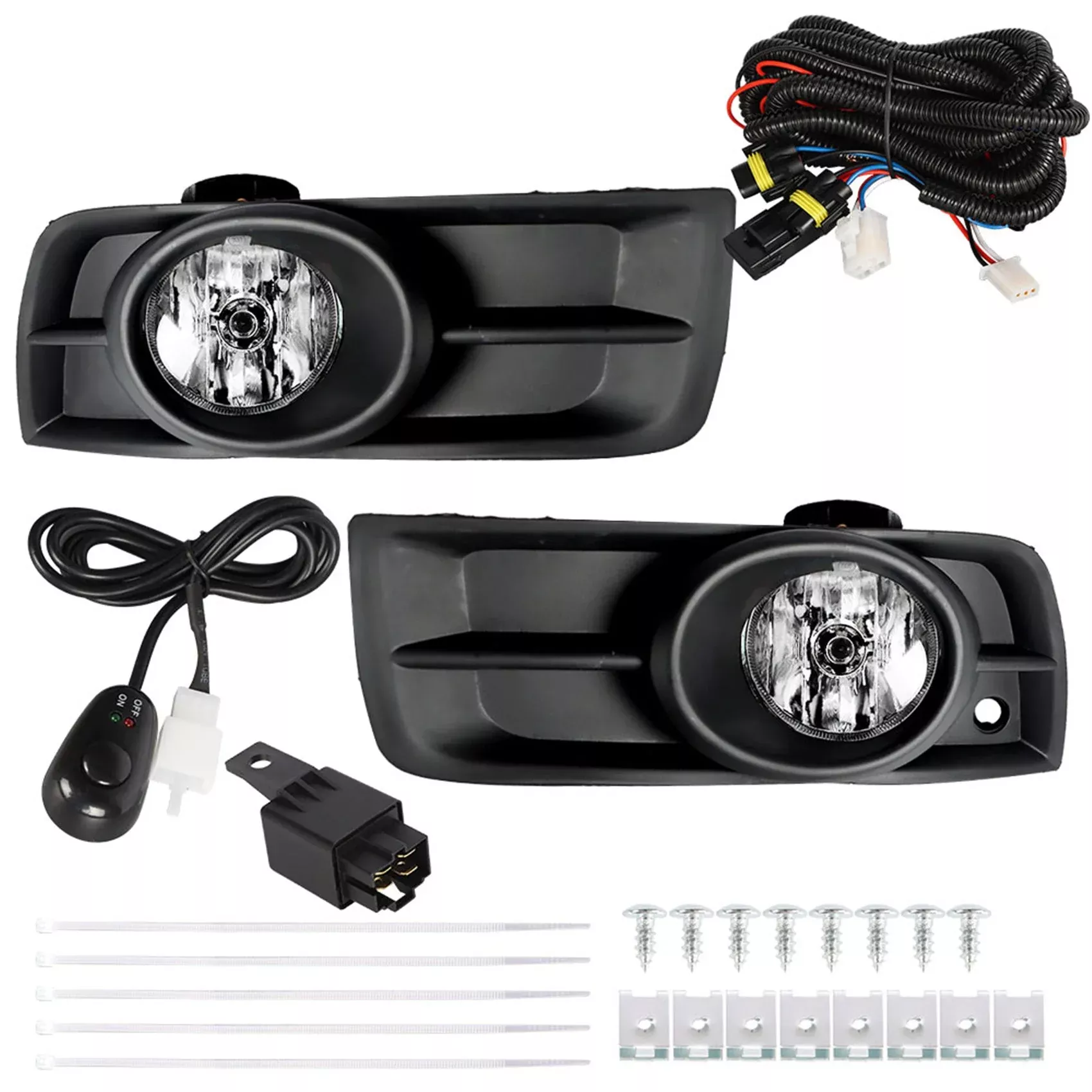 labwork Fog Lights Assembly for 2010 2011 2012 2013 2014 Chevy Cruze Bumper Fog Lamp + Wiring Switch Left+Right Side (Passenger & Driver Side)