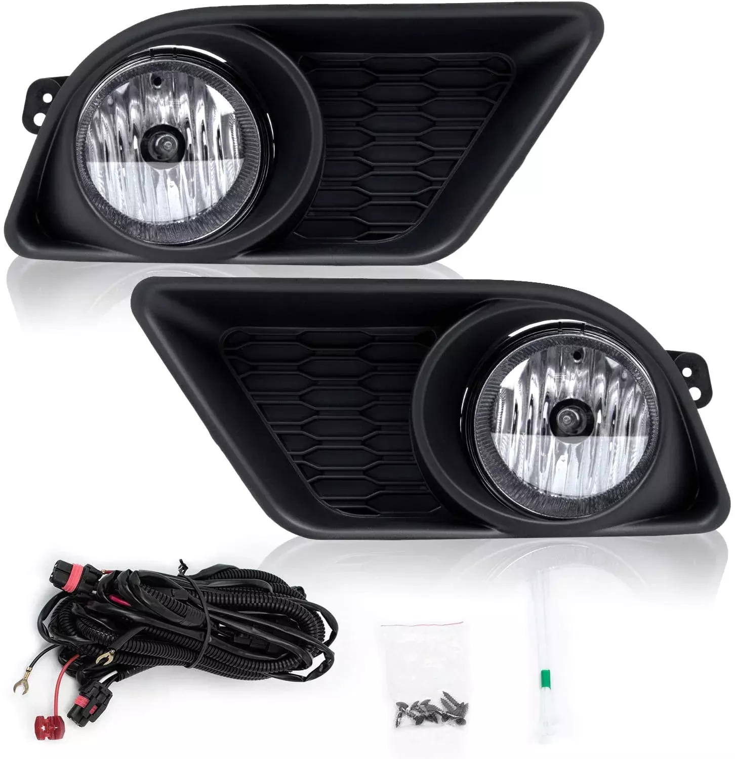 labwork Fog Lights Assembly Replacement for 2011 2012 2013 2014 Dodge Clear Lens Bumper Fog Lamp Left+Right Side(Passenger & Driver Side)