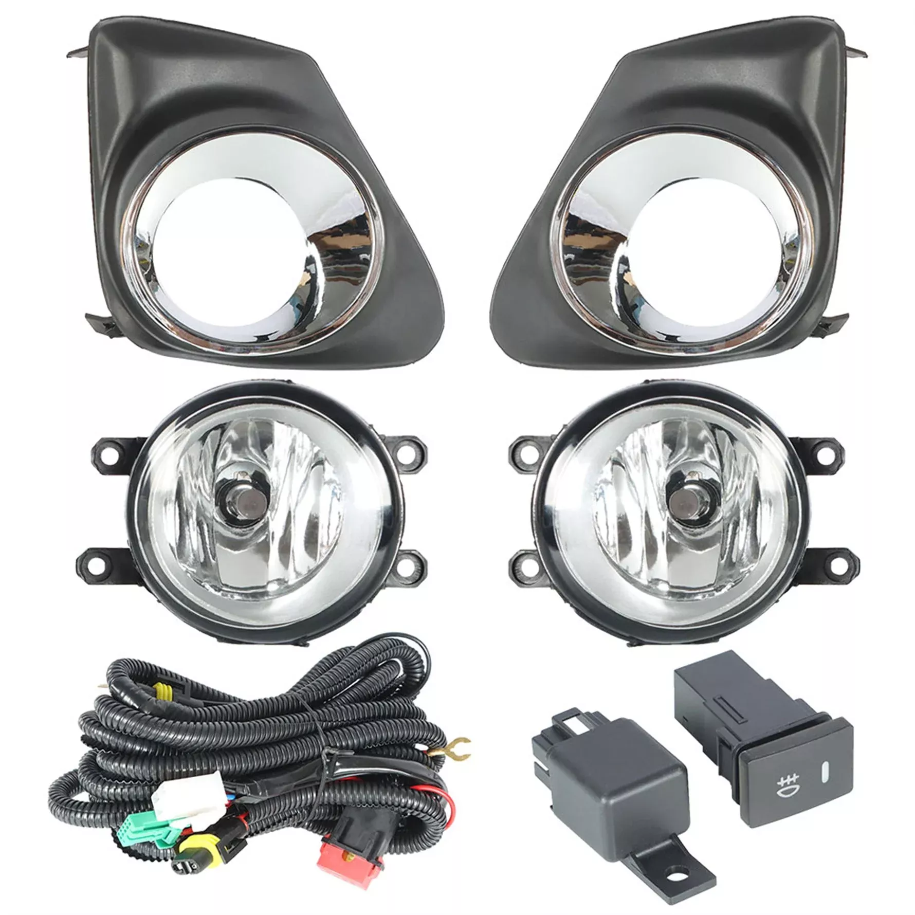 labwork Fog Lights Assembly Replacement for 2011 2012 2013 Toyota Corolla Clear Lens Bumper Fog Lamp Left+Right Side (Passenger & Driver Side)