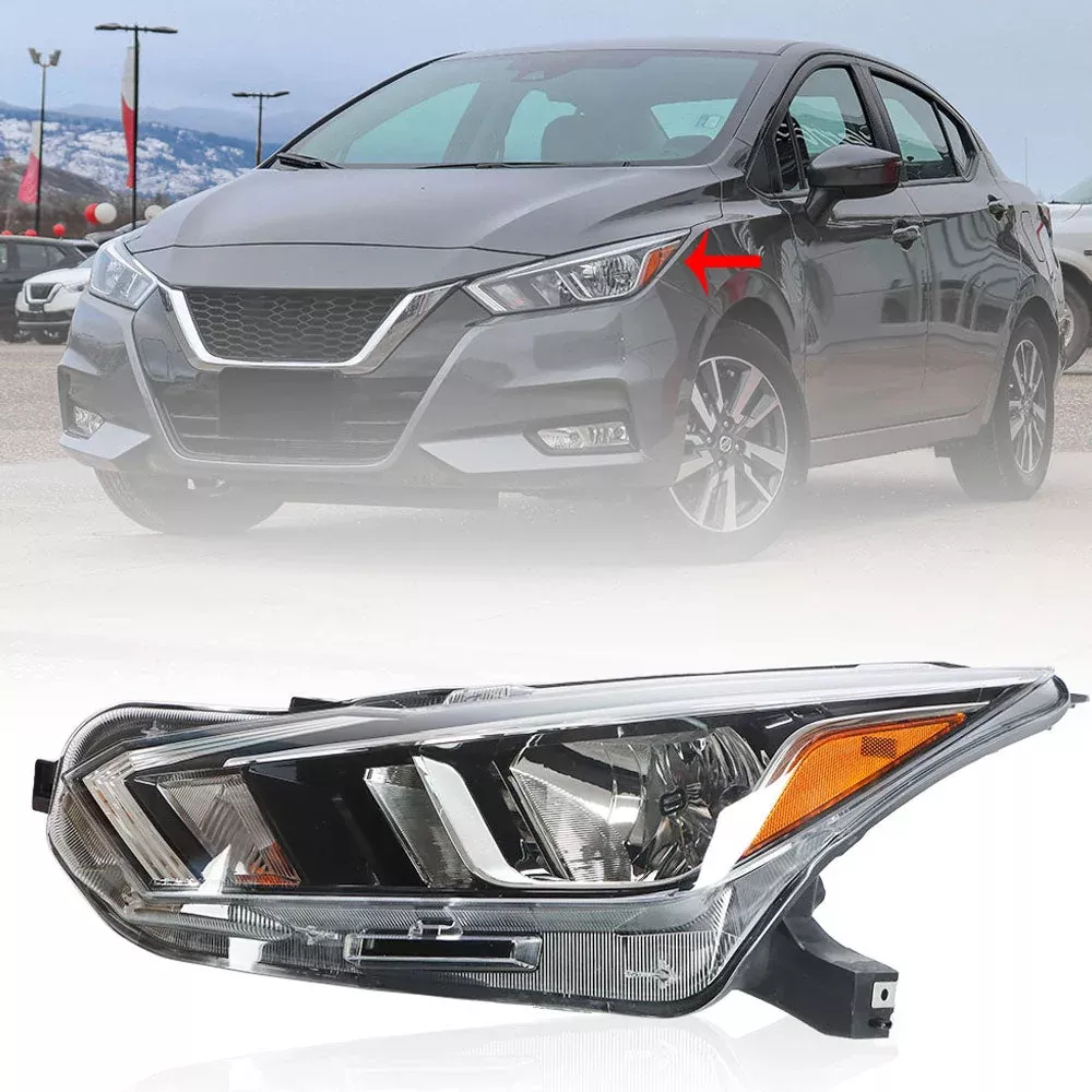Labwork Headlight For 2020-2021 Nissan Versa S SV Halogen Type Chrome Left Side