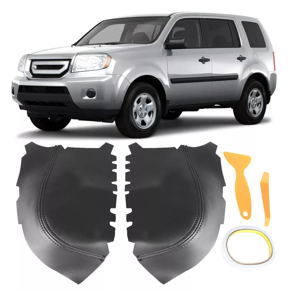 Labwork Leather Front Door Panels Armrest Cover 2PCS for Honda Pilot 2009-2015