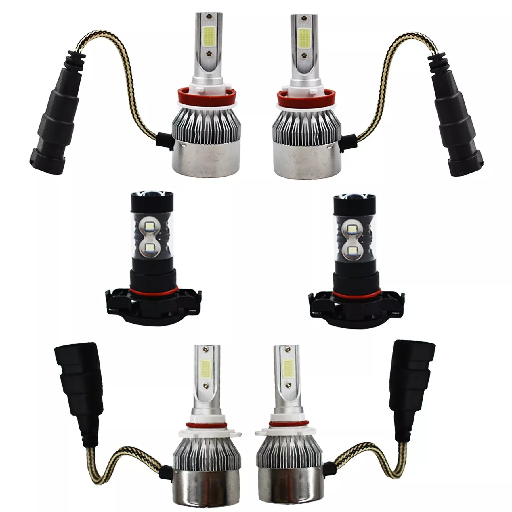 labwork LED 8000K Blue Headlight+Fog Light Bulbs For Chevy Silverado 2007-2015