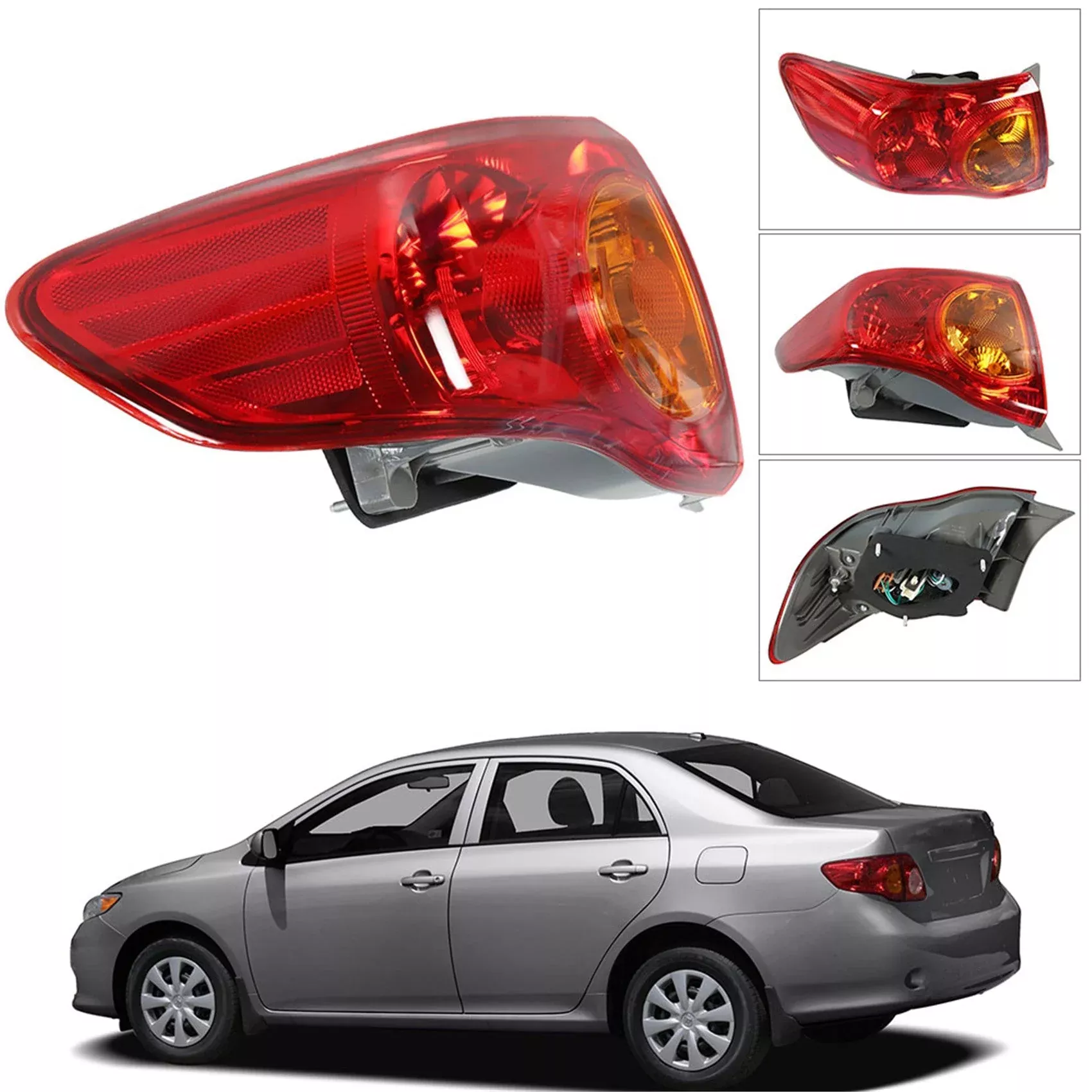 labwork Left Driver Side LH Tail Light Lamp Assembly Replacement for 2009 2010 Toyota Corolla Outer Rear 8156002460 TO2800175