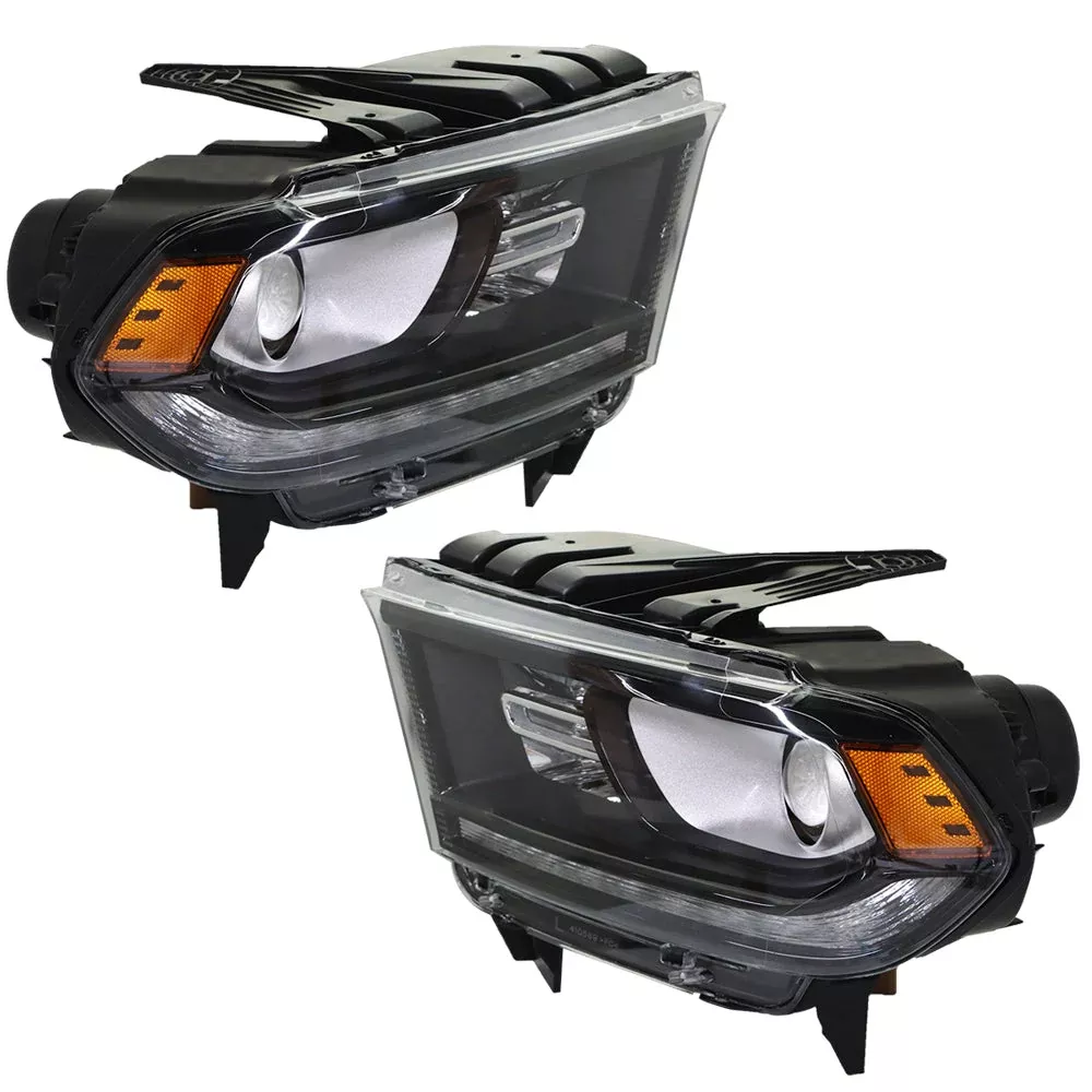 Labwork Left&Right Headlight For 2016-2020 Dodge Durango Halogen Black Housing