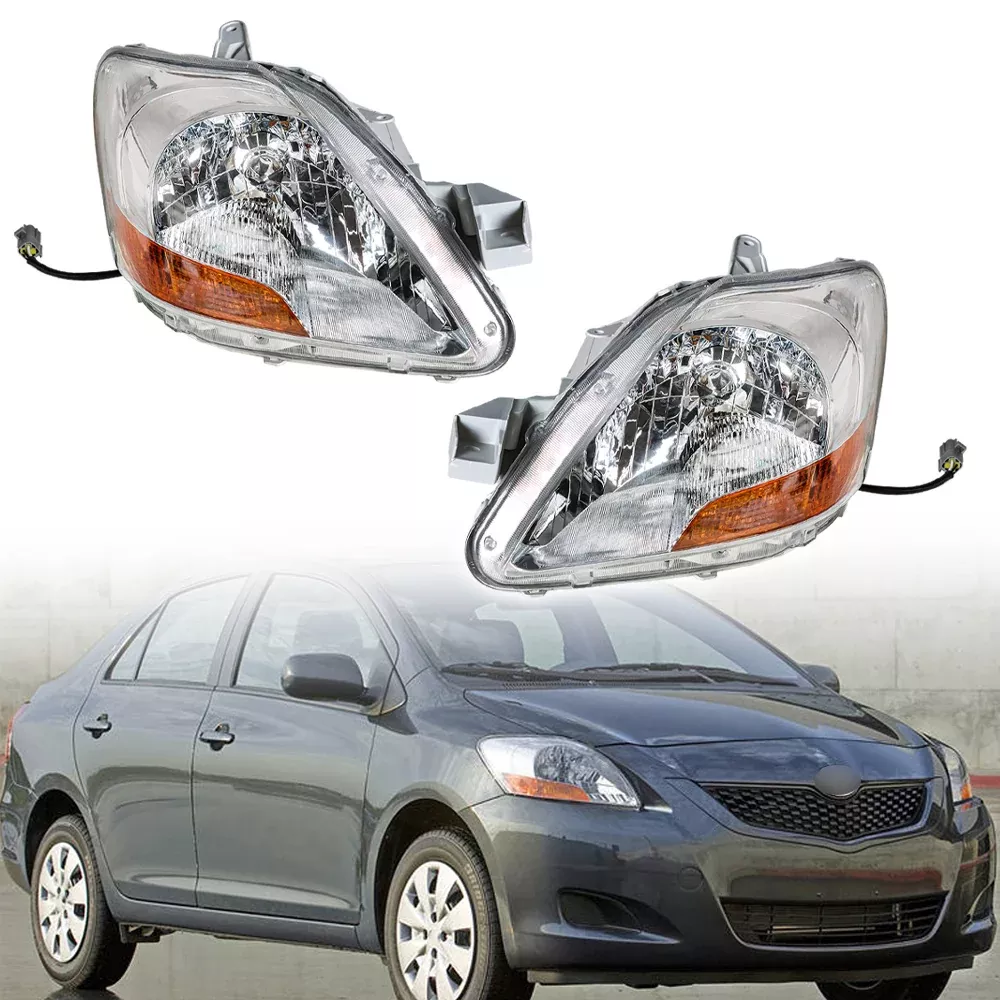 labwork Pair Halogen Headlights for Toyota Yaris 4-Door Sedan 2007-2011 Not Hatchback