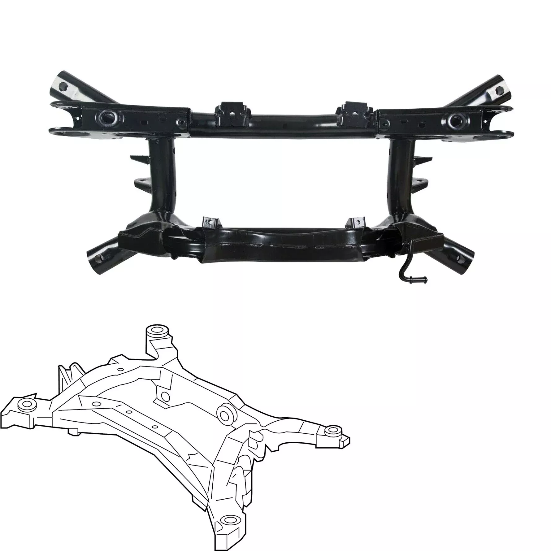 labwork Rear K-Frame Support Suspension Crossmember 68211932AB Fit for 2007-2017 Dodge Caliber Jeep Compass Patriot 4WD AWD