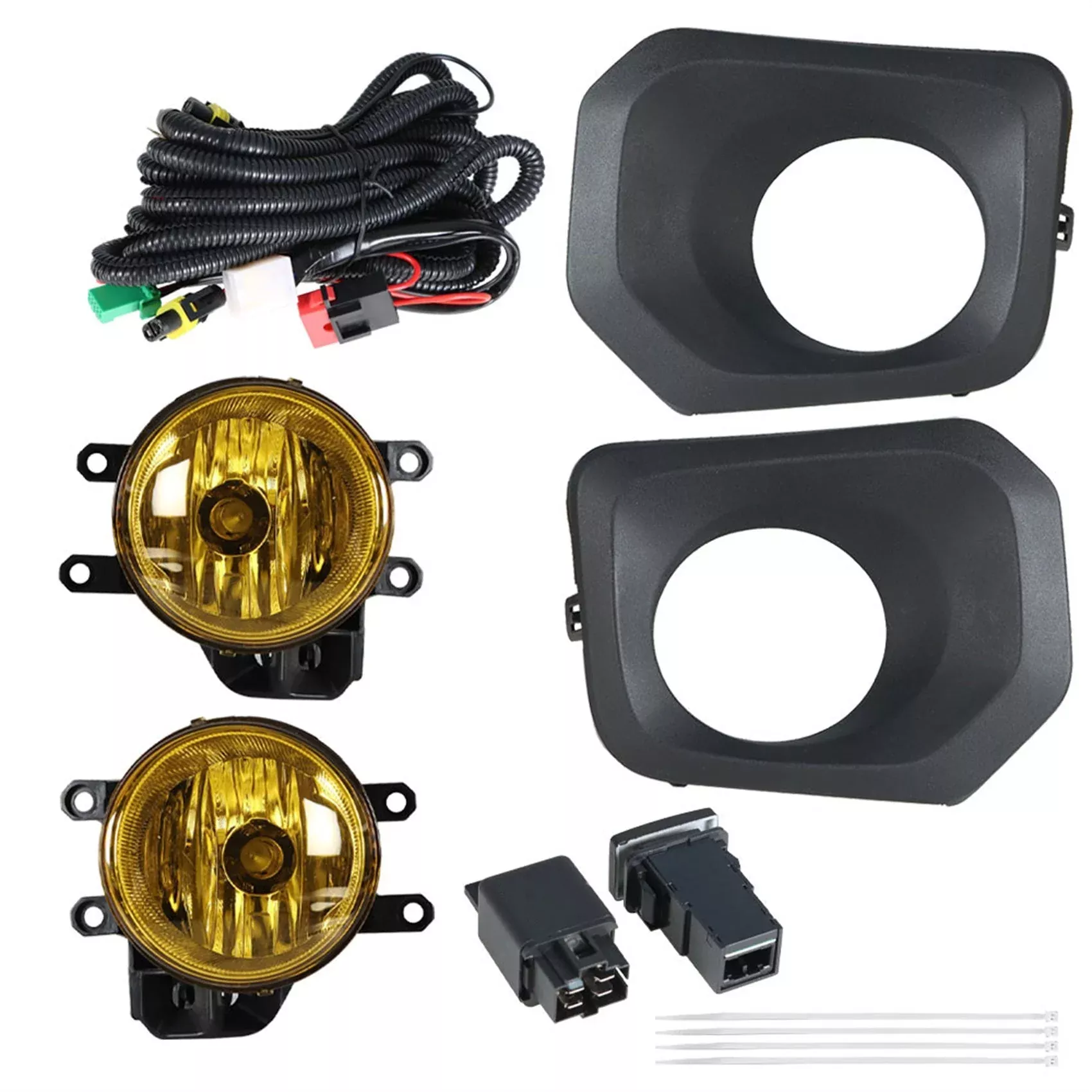 labwork Replacement for 2016-2021 Toyota Tacoma Bumper Front Fog Lamp Assembly, Passenger Side and Driver Side Yellow With Black Frame 2-Pack