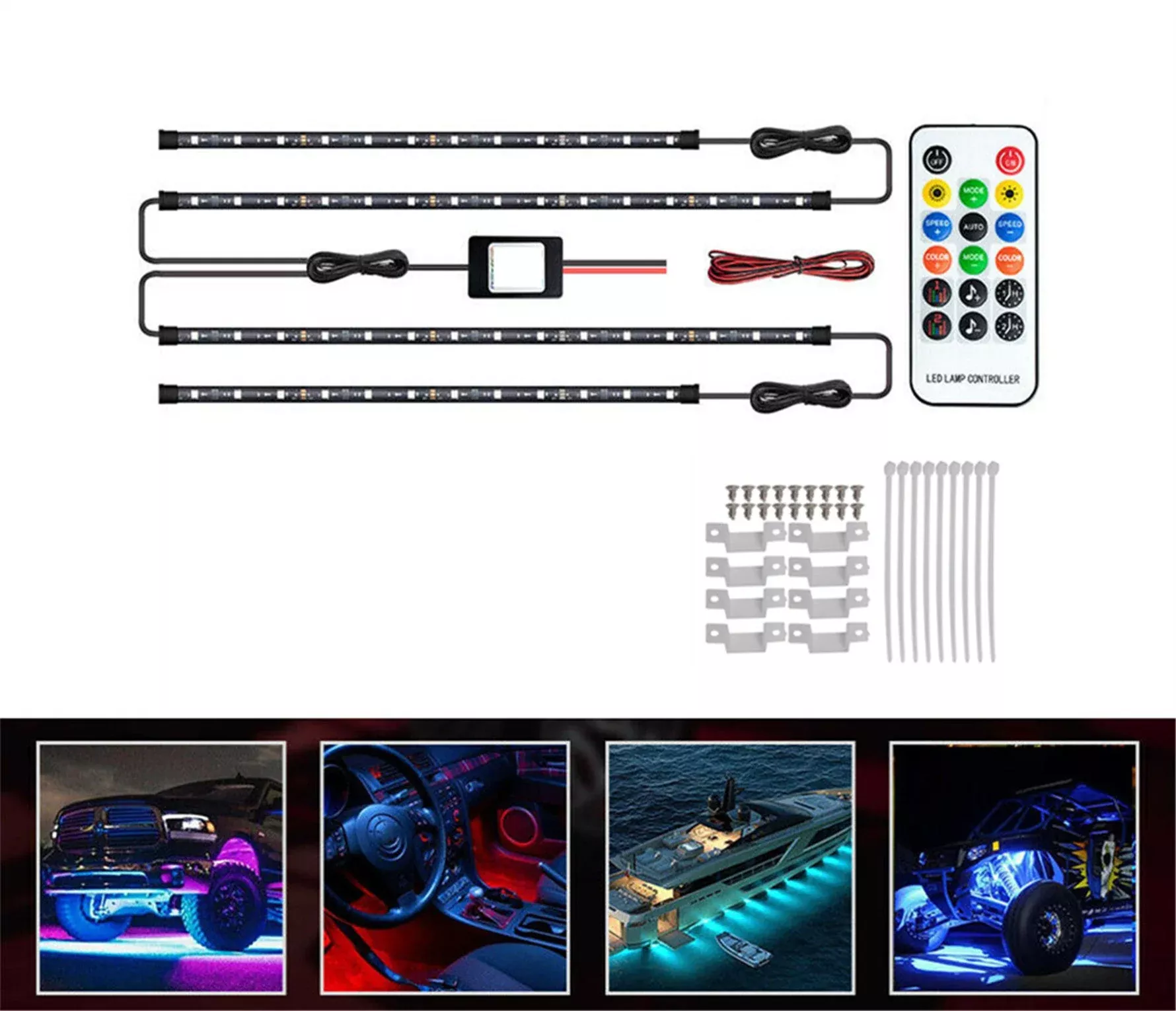 labwork RGB Dreamcolor led Car underglow lights music strip APP remote control