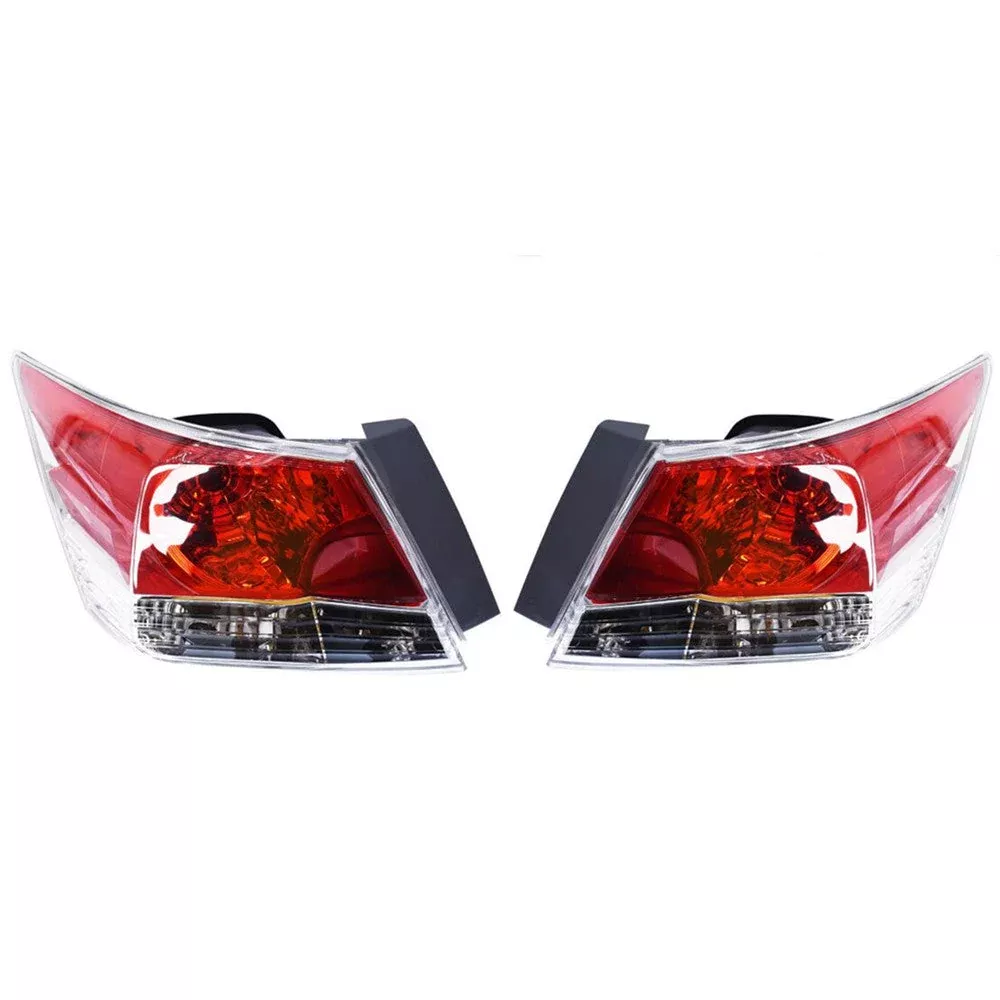 Labwork Tail Lights Fit For 2008-2012 Honda Accord Red Lens Rear Left & Right
