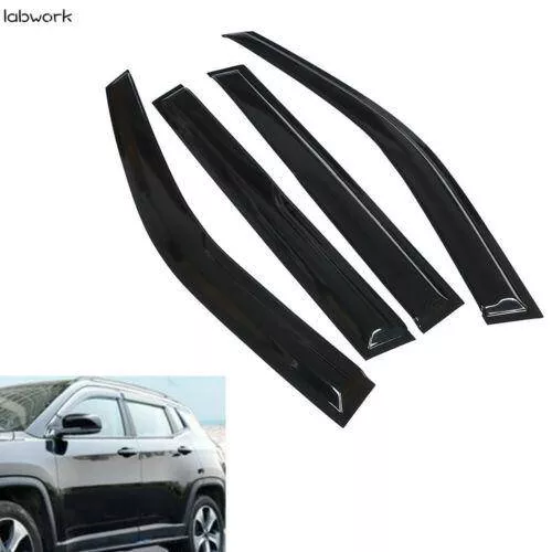 Labwork Window Visor Shade Vent Wind Rain Sun Deflector For 2017-20 Jeep Compass