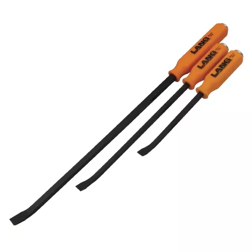 Lang 853-3ST 3pc Pry Bar with Strike Cap Set (12in, 17in & 25in)