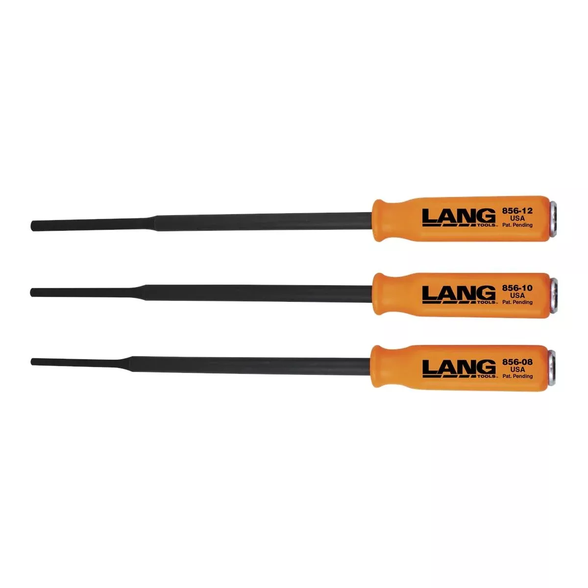 Lang 856-3ST 3pc Extra Long Pin Punch Set w/ Handles & Strike Caps