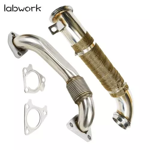For LB7 LLY LBZ LMM LML 6.6L Duramax Passenger Side Up-pipe + 3" Turbo Down Pipe