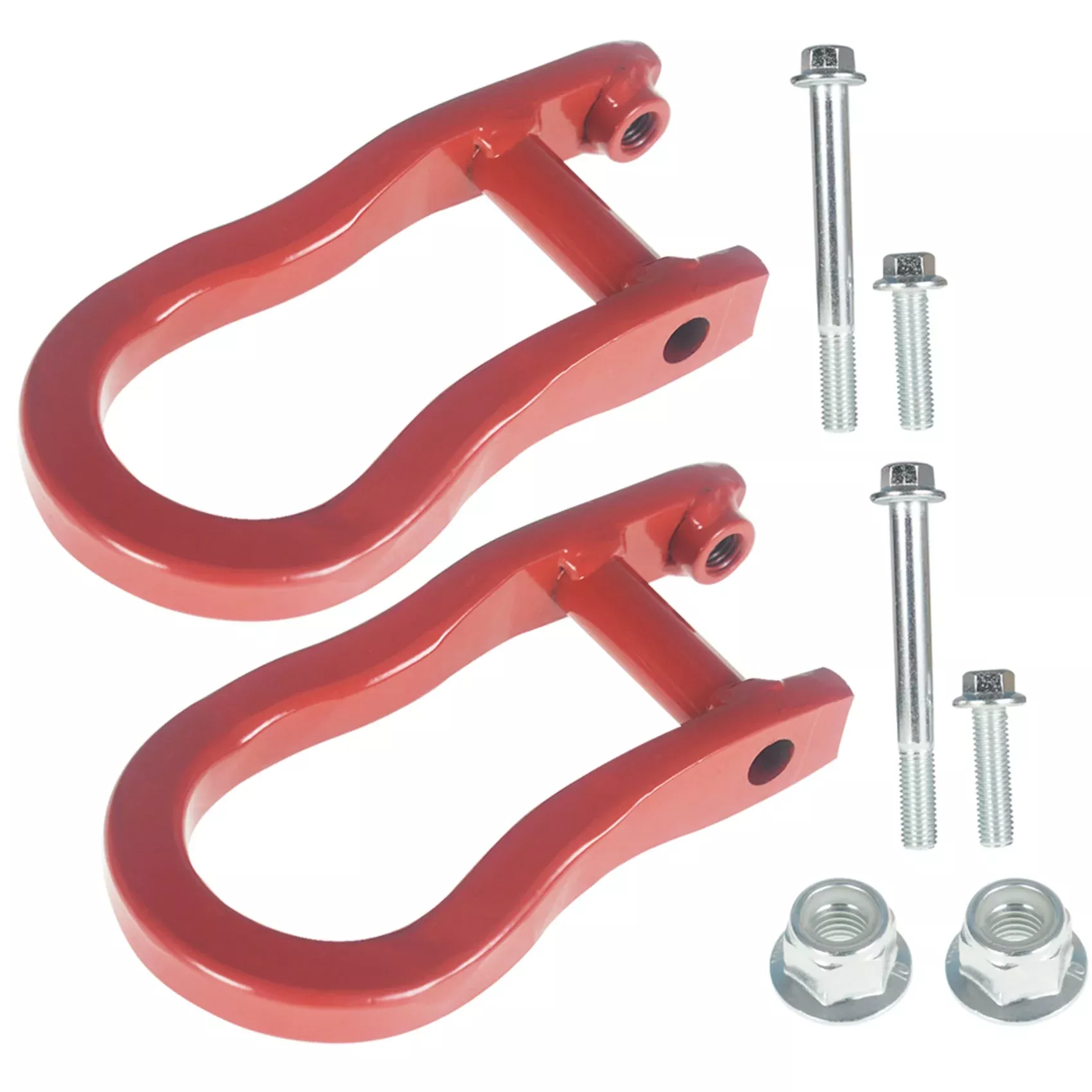 LH ＆RH Front Red Tow Hooks For 2007-2019 Chevy Silverado GMC Sierra 1500