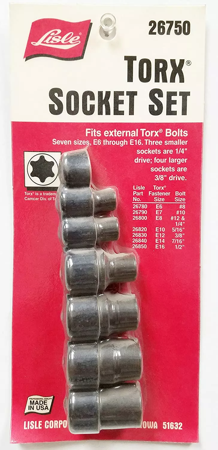 Lisle 26820 3/8" Drive E-10 External Torx Bit Socket for Automotive Applications