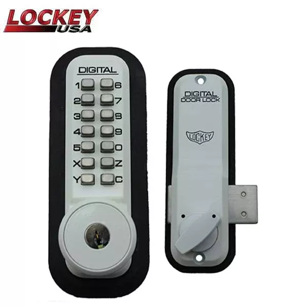 Lockey - 2200-KO - Narrow-Stile Mechanical Keypad Deadbolt Lock - Surface Mount - w/ Key Override - Schlage "C" Keyway - Optional Finish