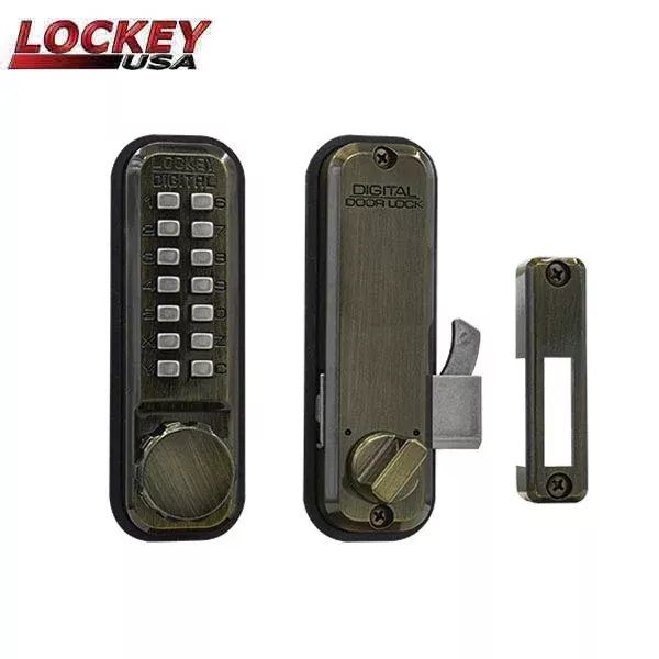 Lockey - 2500 - Mechanical Keypad - Keyless Hook Bolt Lock - Knob - for Sliding Glass Doors