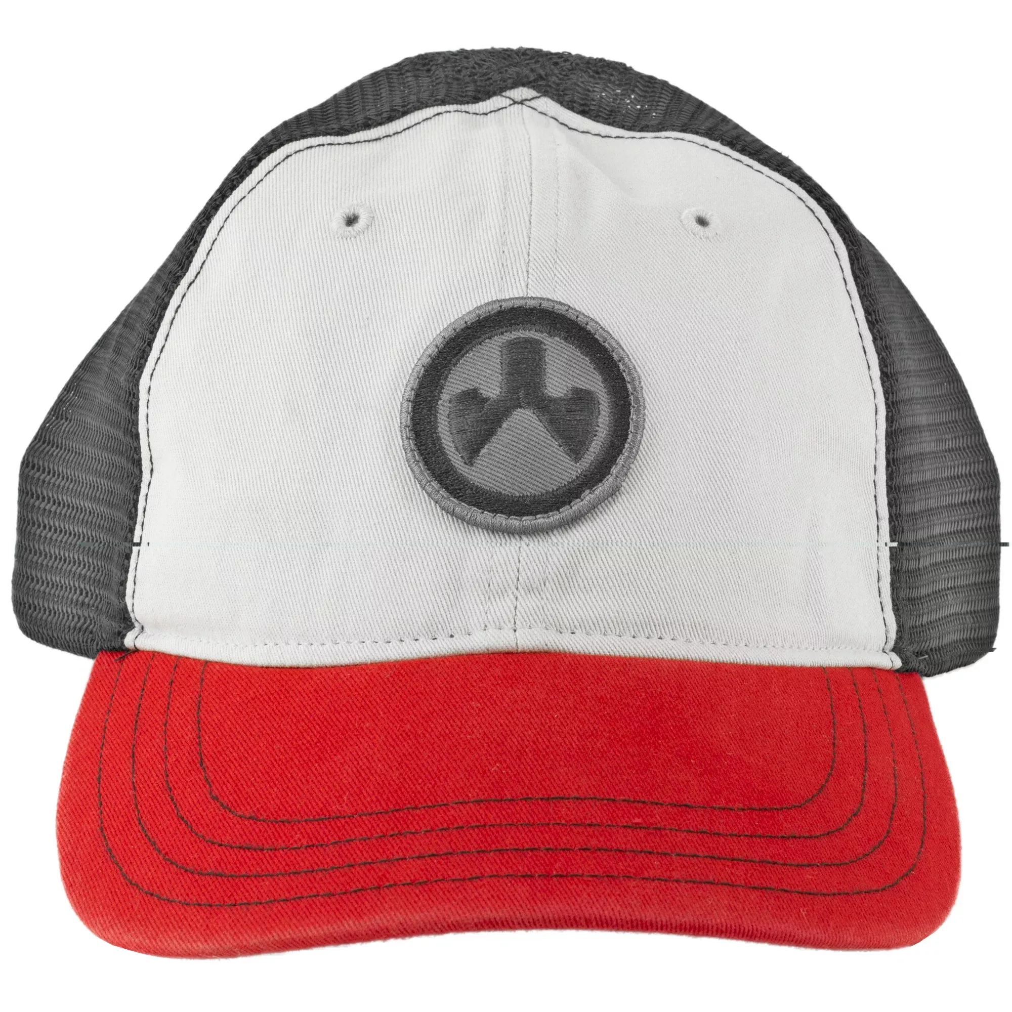 Magpul MAG1105-110 Icon Patch Trucker Hat Stone/Red/Black Adjustable Snapback OSFA Unstructured